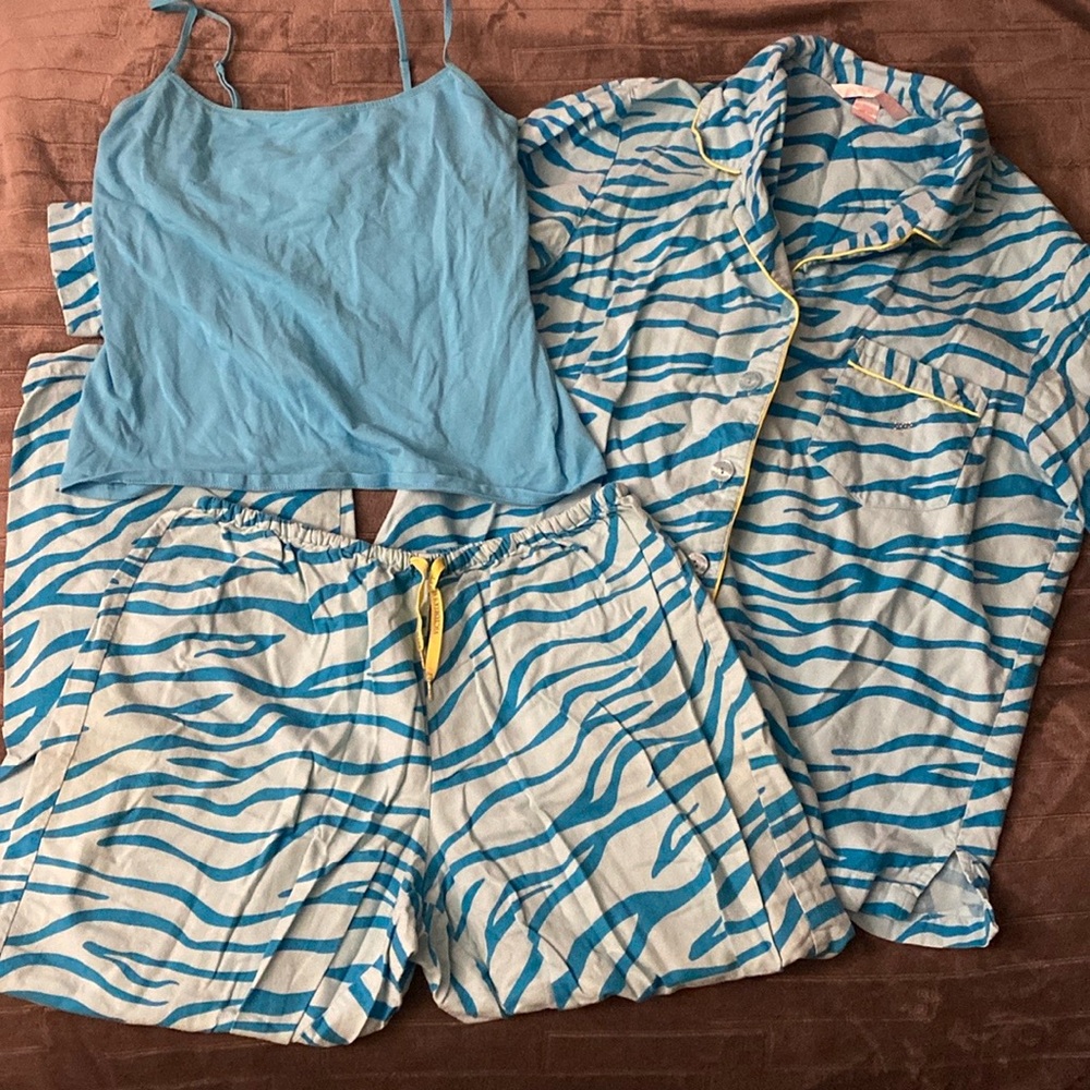 RARE Victoria’s Secret Blue Zebra Pajamas